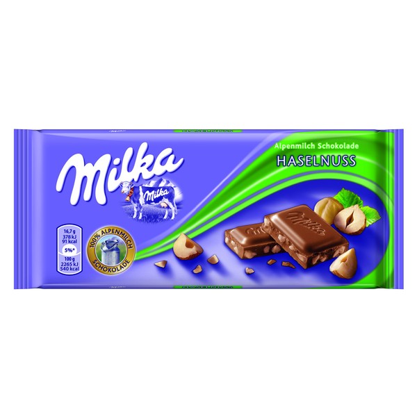 Milka Crushed Hazelnut Chocolate Bar, 3.5 Ounce (Pack of 20)