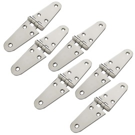 TuoP Stainless Steel Strap Hinges for Boat RV Skylight Locker Hatch and Door,Heavy Duty Marine Grade, Top Mount 7-1/8 inch x 1-5/8 inch (6 PCS)