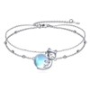 Vadmans Cat Anklet Sterling Silver Moonstone Anklet Jewerly Gift for