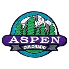 Aspen Colorado Patch (3.5 Inch) Embroidered Iron/Sew-on Badge Travel Souvenir Rocky Mountains Ski Emblem DIY Backpack, Jacket, Gift Patches