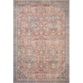 Loloi II Adrian Collection ADR-02 Rust/Denim 5'-0" x 7'-6" Area Rug