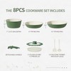 BECIGAR 8PCS Ceramic Cookware,Nonstick Ceramic Pan, Removable Handle Pots and
