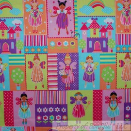 Michael Miller Fabrics BonEful Fabric FQ Cotton Quilt Purple Pink Rainbow Girl Birthday Patchwork Dress