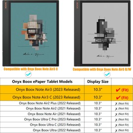 BOZHUORUI Magnetic Case for Boox Note Air3 C/Boox Note Air3 B/W Tablet (10.3 inch,2023 Released) - Ultra-Thin Lightweight Book Folio Cover with Auto Sleep/Wake (Dark Blue)