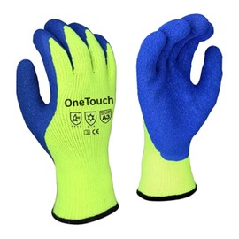 A406 6 Pairs Thermal Gloves Winter Gloves Latex Rubber Gloves Work Gloves Builders Gardening (Medium/8)