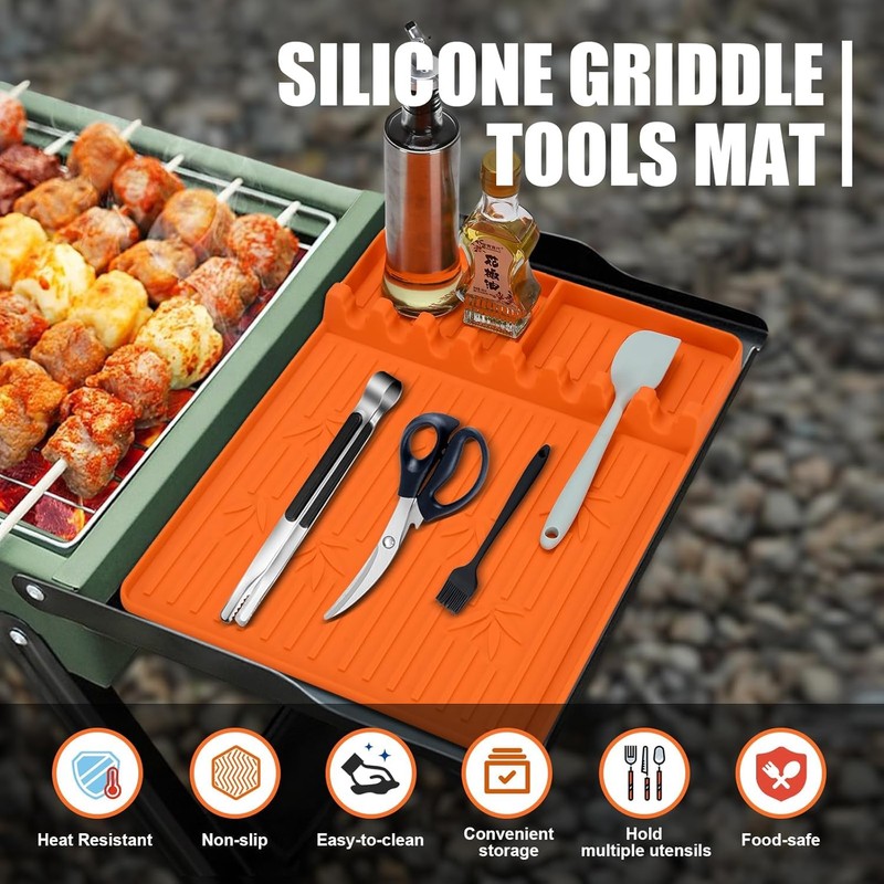 Silicone Grill Mat for Blackstone Griddle, Heat Resistant Griddle Tools