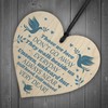 RED OCEAN Wooden Heart Plaque Sign Bereavement Memorial Remembrance Poem