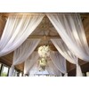 Sheer White Ceiling Drapes for Elegant Wedding Decorations. 6 Panels