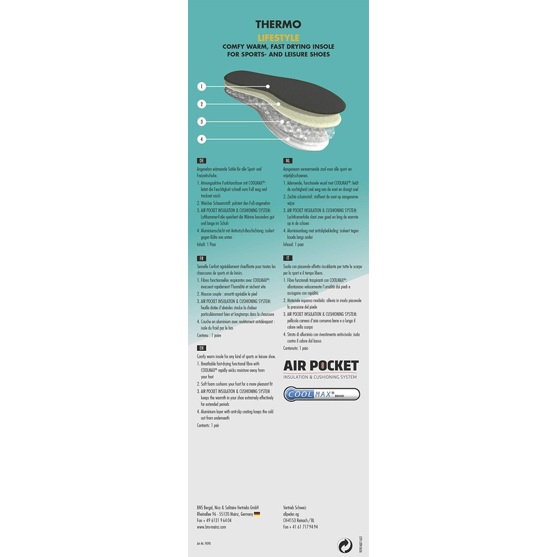 natch! Thermal Warming Sole for All Sports and Leisure Shoes,