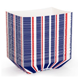 JOLLY CHEF 3 LB Paper Food Trays,250 Pack Paper Food Boat, Disposable Extra Large Paper Food Serving Boats, Red & Blue Stripes Food Holder Trays for Party, Nachos, Hot Dogs, Taco, French Fries