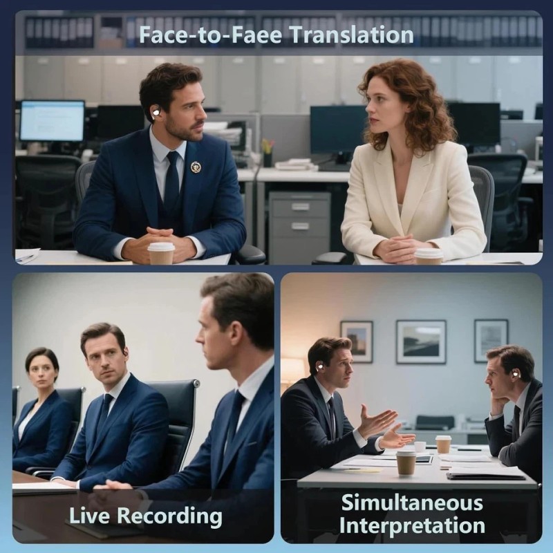 Zidoxing AI Smart Voice Translation Real Time Earbuds 3-in-1 *[144+