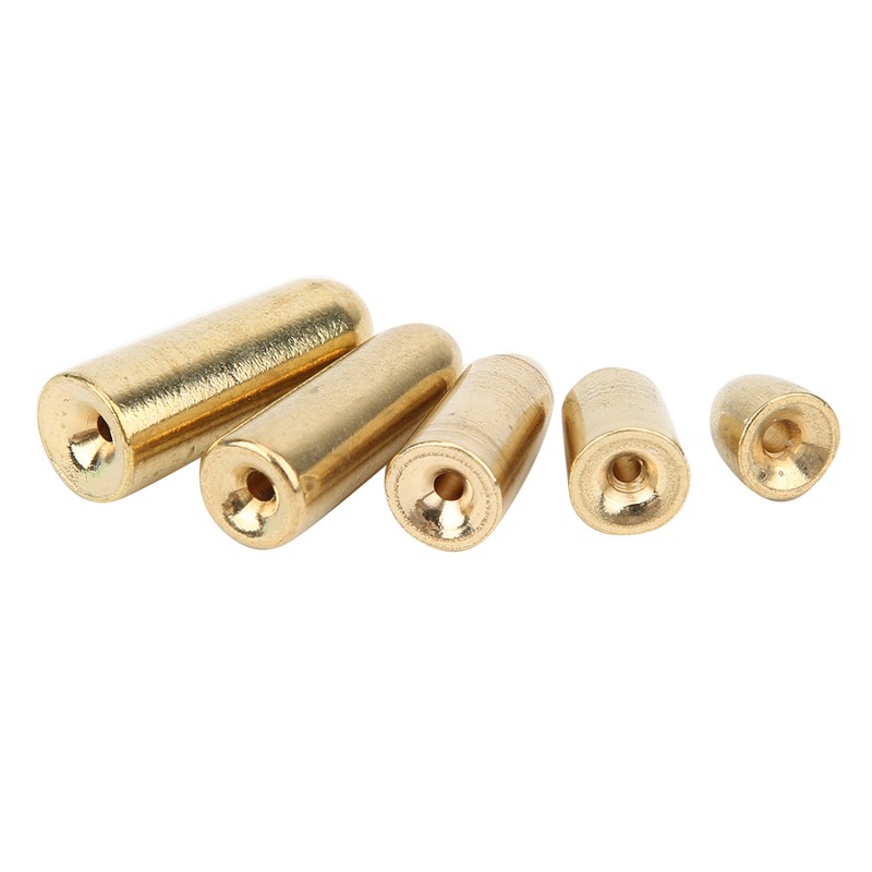 T0048 75PCS 5size Brass Weights Fishing Sinkers with 5size Plastic