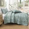 downluxe Queen Comforter Set - 3 Pieces Dark Green Bedding