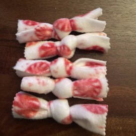 Unbranded Bowtie Shaped Cat Toy With Catnip Inside 5 Pack Peppermint Candy Print