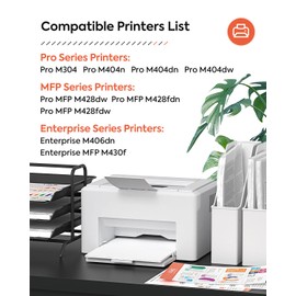 v4ink 58A CF258A Black Toner Cartridge (with Chip) Compatible Replacement for HP CF258A 58A 58X Toner Cartridge for HP Pro M404dn M404n M404dw MFP M428fdw M428fdn M428dw M406dn M430f Printer, 2 Pack