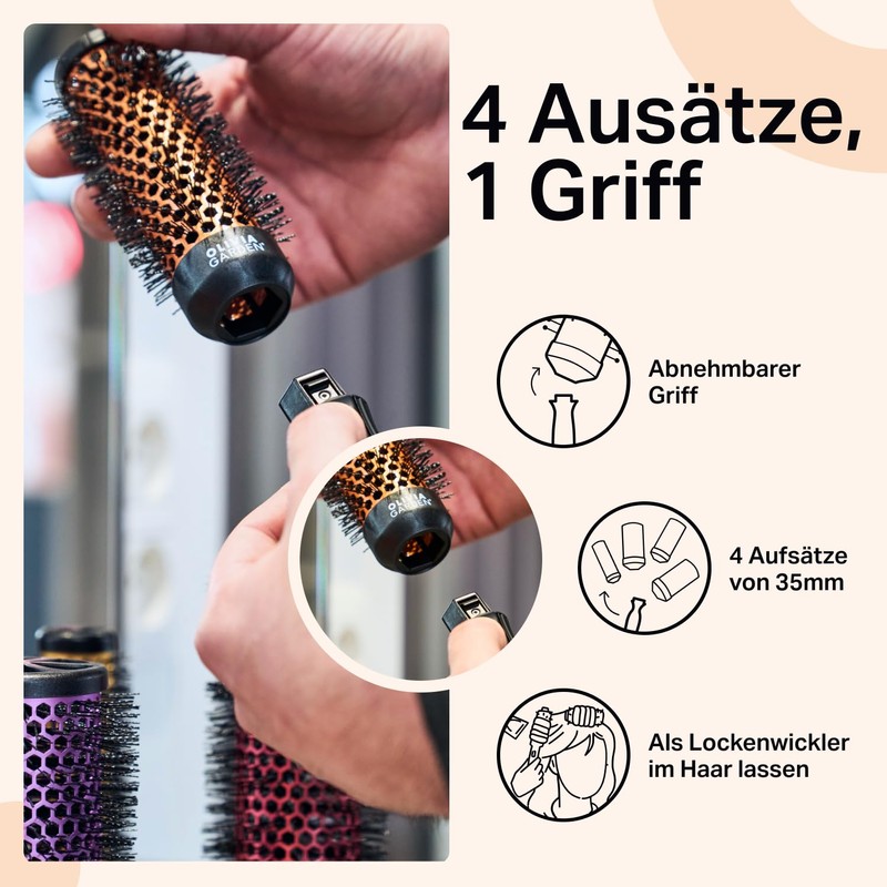 Olivia Garden Multibrush Curlers Kit - 4 Attachments & 1