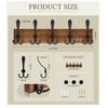 RELBRO Coat Rack Wall Mount, 16.7 Inch Wooden Wall Coat