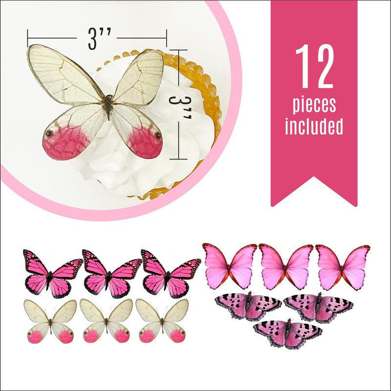 Sugar Robot Inc. Edible Butterflies Large Size Premium Crafted Made