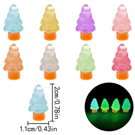 WELANE Mini Christmas Tree, 30 PCS Luminous Christmas Tree Desktop Decor for Christmas Garden Outdoor Decoration (8 Colors, 20mm/0.8in)
