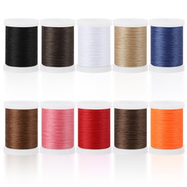 10 Spools Extra Strong Upholstery Thread, Bonded Nylon Thread Leather Thread for Sewing Machine for Sewing 10 Colors, 218 Yards Heavy Duty Thread for Machine, Home, Hand, Craft, DIY and Denim Leather