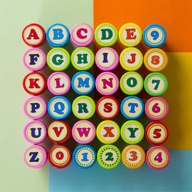 Kesote 36Pcs Number & Alphabet Stamps for Party Favor