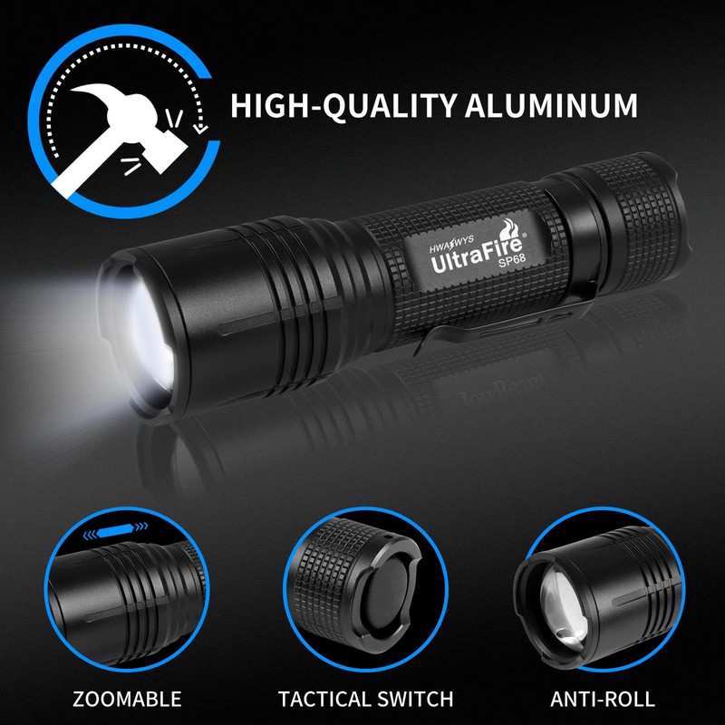 UltraFire Mini LED Torch 650 Lumen Zoomable 5 Modes AAA