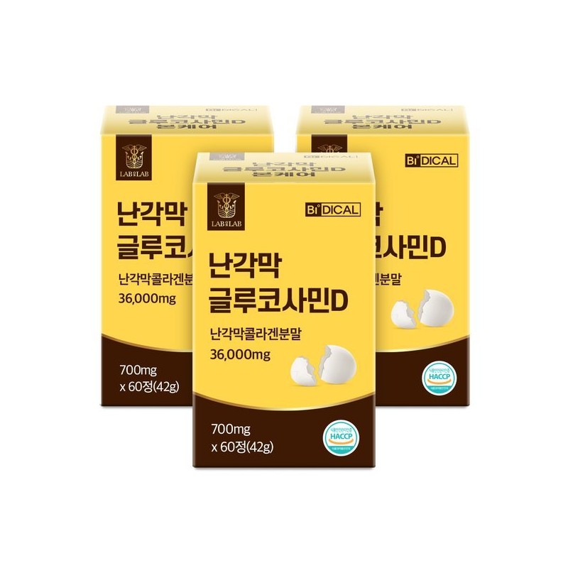 Lap on Lap 2개월분 랩온랩 난각막 글루코사민D 60정 2-Month Supply