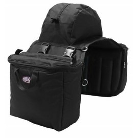 Showman Heavy Nylon Saddle Bag w/Insulated & Detachable Side Coolers (Black)