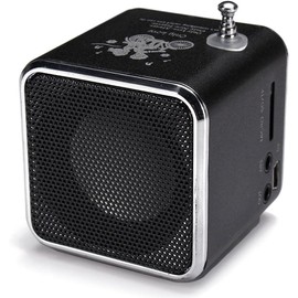 Mini Bluetooth Speaker,Digital Mini Portable FM Radio Radio Mini Speaker USB SD TF Card MP3 Audio Player (Black)