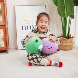 Anmebei Purple Smiling Taro Plush Toy Stuffed Animals- Cute and Soft, Squishy and Comforting Pillow for Kids Girls Boys(9 Inches)