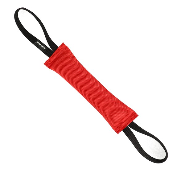 DINGO GEAR Firehose Bite Tug 2 Handles Heavy Duty Toy for K9 IGP Dog Training Sports Play Fetch Bite Work Floating Tug of War to Fire Up Prey Drive Size XXL Red S00298