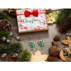 RareLove Green Christmas Cactus Earrings with Red Sant Hat Drop