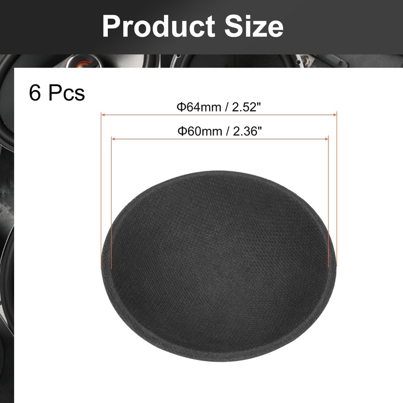 MECCANIXITY 6Pcs Speaker Dust Cap 64mm/2.5" Outer Diameter Dome Paper