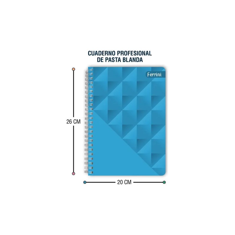 Cuaderno Profesional Ferrini 6pk Doble Aro Unicolor 120h Color CUADRO