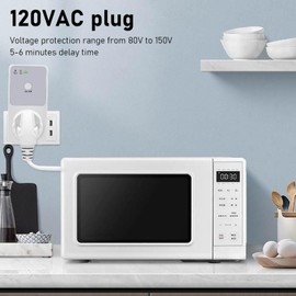 LOCADENCE 120V Surge Protector, Weather Resistance Voltage Protector with High Impact Strength, 5‑6 Minutes Relay Protection Socket, Voltage Brownout Outlet for Refrigerator Home Appliance