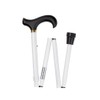 Height Adjustable White Blind Cane with Black Derby Handle