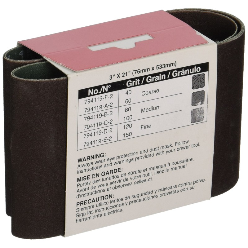 Makita 794119-E-2 3X21 Abrasive Belt #150, 2-Pack