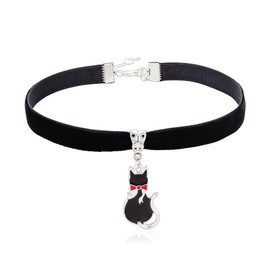 MILEPOSTJEW Black Cat Choker Necklaces for Women Gift Black Cat Group Women's Neckband Christmas Gift