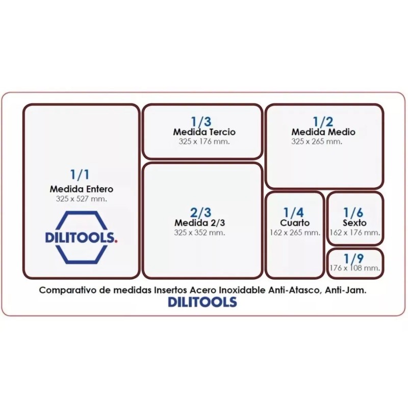 Dilitools Kit De 3 Insertos Entero 2.5 Acero Inoxidable Dilitools