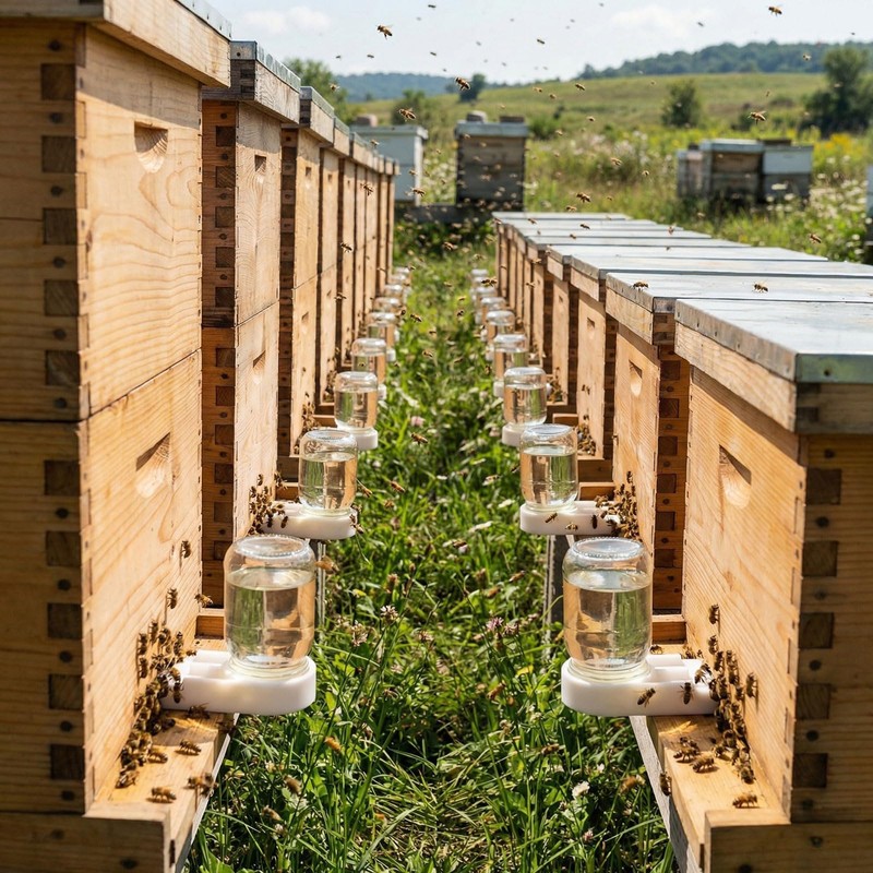 AukBeeFun 6 Pack Bee Feeders for Hives Mason Jar Sugar