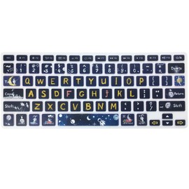 WSLUCKO Silicone Keyboard Cover Skin for Old MacBook Air 13.3 inch (A1466/A1369) and MacBook Pro 13.3''/15''/17'' (A1278/A1425/A1502/A1286/A1297),Space Man