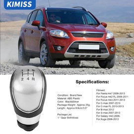 KIMISS 5 Speed Car Gear Knob Shifter Knob, Gear Lever Knob for MK7 2008-2013