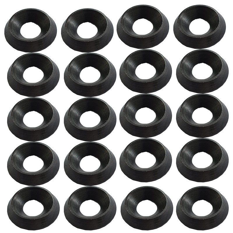 Solid Black Countersunk Finishing Washers Stainless Steel Cup (20, M6)