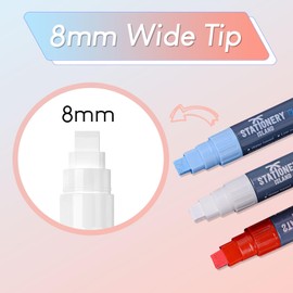 STATIONERY ISLAND Chalk Pens for blackboard, Liquid Chalk Markers for Chalkboard and Glass, Wipeable Chalk pens for Window Drawing,8 Colours