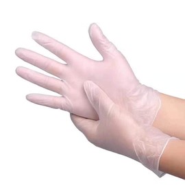HandiCare Clear Disposable Vinyl Powder Free Gloves 100 Pack - Medium