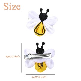 Yellow Hair Clip for Girls Cute Bee Hair Accessories Spring Hair Barrettes for Hair Styling Accessories Handmade Bee Hair Clips 2Pcs