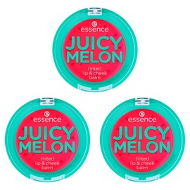 essence Juicy Melon Tinted Lip & Cheek Balm, Blush, Pink, Colour Matching, Colouring Effect, Instant Result, Vegan, No Parabens, No Microplastic Particles, Nanoparticles Free, Pack of 3 (3 x 3 g)