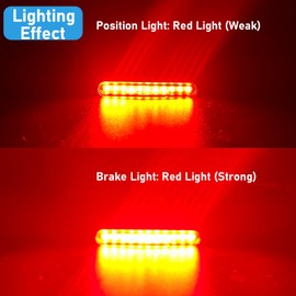 McGoing E57 E-Approved Motorcycle E-Bike LED Rear Light Mini Universal Brake Light DRL Position Light DC12V IP67 Waterproof (Black)