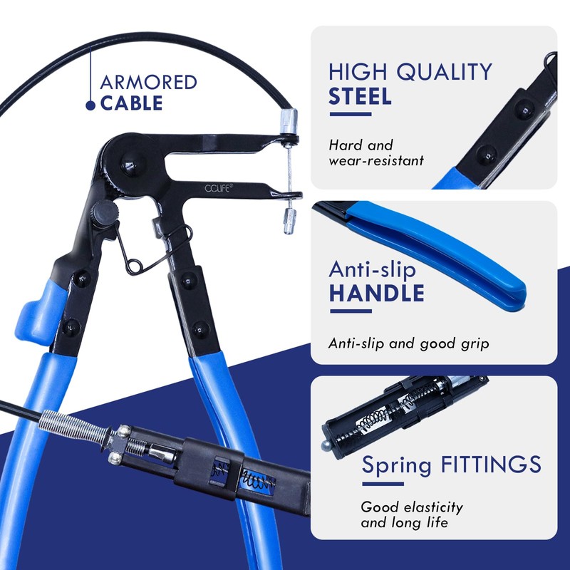 CCLIFE Hose Clamp Pliers with 630 mm Bowden Cable Spring