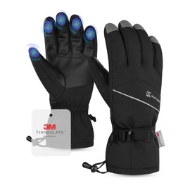 KUTOOK Ski and Snowboard Gloves Men and Women Ski Gloves Snow Gloves Winter Touchscreen Waterproof Windproof Outdoor Sports Gloves